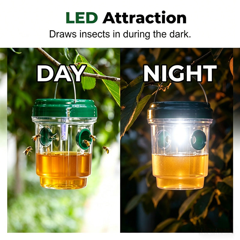 Solar Wasp Trap, Non-Toxic Round-the-Clock Pest Control