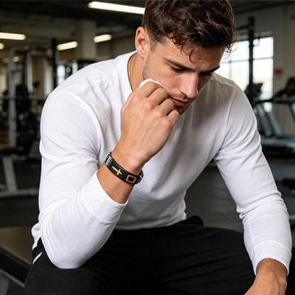 Men's Cross Bracelet – Adjustable Mesh Bracelet with Modern Design