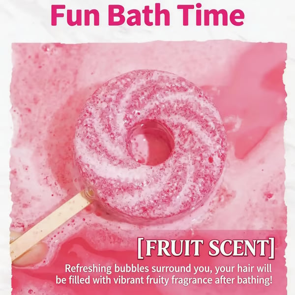 Reusable Cute Lollipop Bath Bomb,Colorful Bubble Bath Ball for Fun Bath Time
