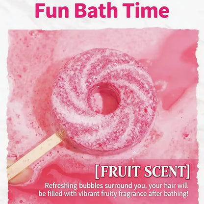 Reusable Cute Lollipop Bath Bomb,Colorful Bubble Bath Ball for Fun Bath Time