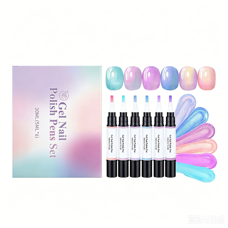 Set of 6 Gel Nail Polish Pens