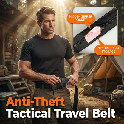 Anti-Theft Travel Belt with Concealed Money Pocket