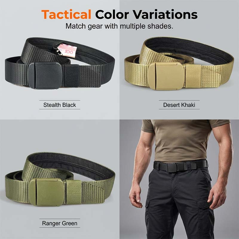 Anti-Theft Travel Belt with Concealed Money Pocket