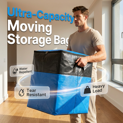 Foldable Zipper Storage Moving Bag – Durable Handles, Space-Saving, Reusable & Easy-Clean