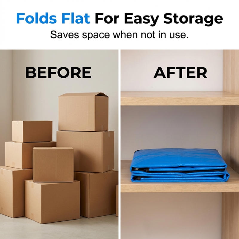 Foldable Zipper Storage Moving Bag – Durable Handles, Space-Saving, Reusable & Easy-Clean