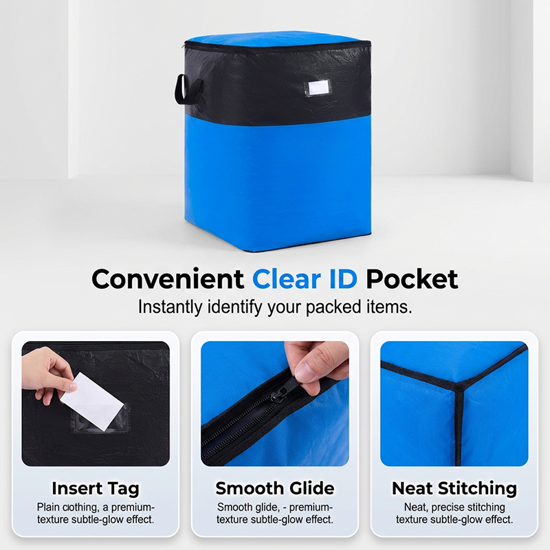 Foldable Zipper Storage Moving Bag – Durable Handles, Space-Saving, Reusable & Easy-Clean