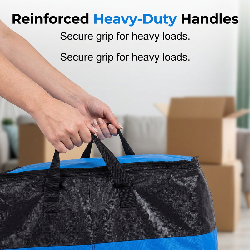 Foldable Zipper Storage Moving Bag – Durable Handles, Space-Saving, Reusable & Easy-Clean