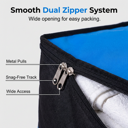Foldable Zipper Storage Moving Bag – Durable Handles, Space-Saving, Reusable & Easy-Clean