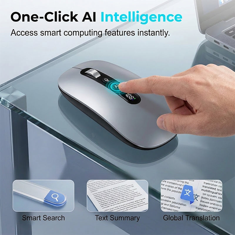 Silent AI Voice Translate Wireless Mouse for Work & Study