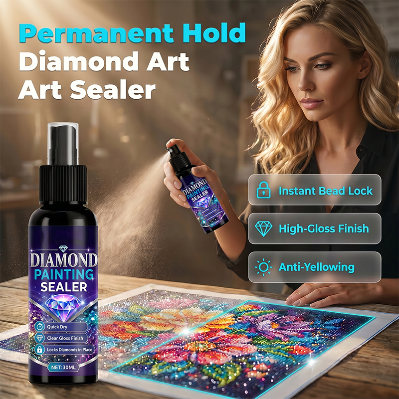 Diamond art sealer – locks beads, glossy finish, dries fast & lasts.