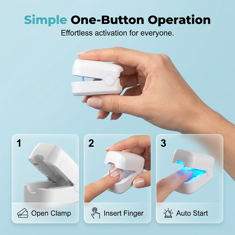 Portable Handheld Blue Light Device for Nail Care