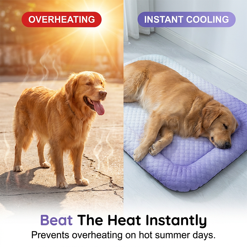 Gradient Ice Silk Pet Cooling Mat, Washable for Dogs & Cats, Multi Sizes