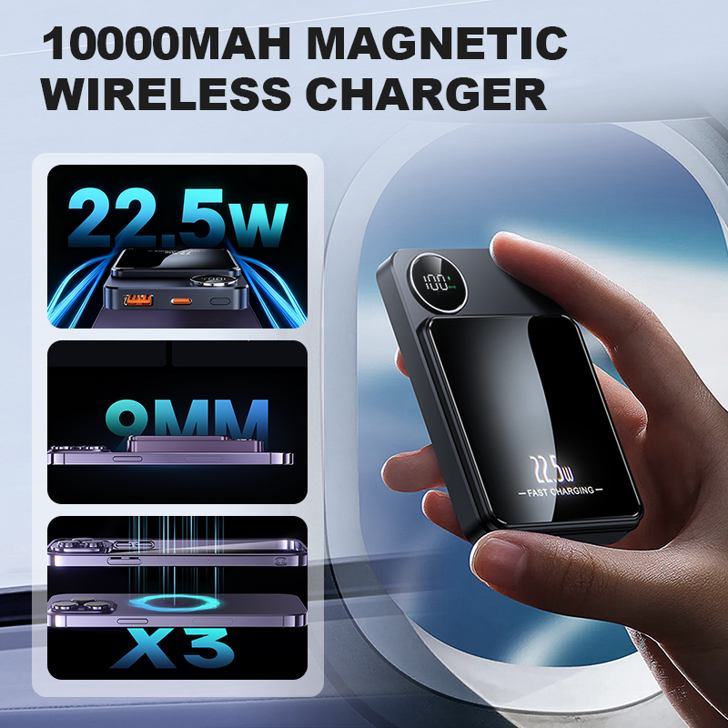 22.5W Slim Magnetic Power Bank, Charges 3 Devices Together
