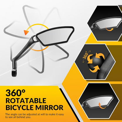 360° Swivel Bike Mirror – Shockproof, Weatherproof, Universal Fit