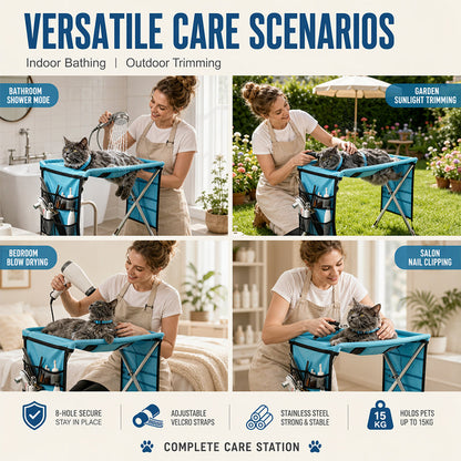 2-in-1 Foldable Pet Grooming Bed