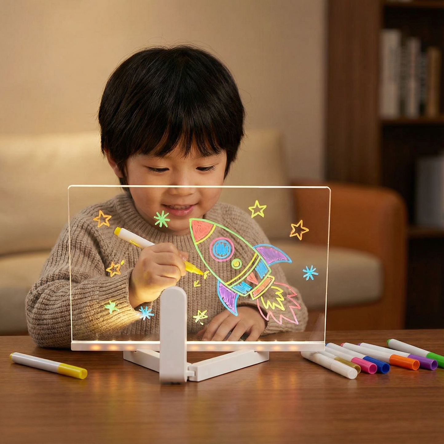 LED Writing Board for Kids – Reusable Light-Up Drawing & Learning Pad