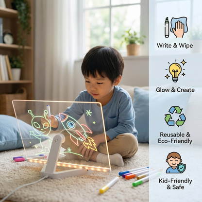 LED Writing Board for Kids – Reusable Light-Up Drawing & Learning Pad